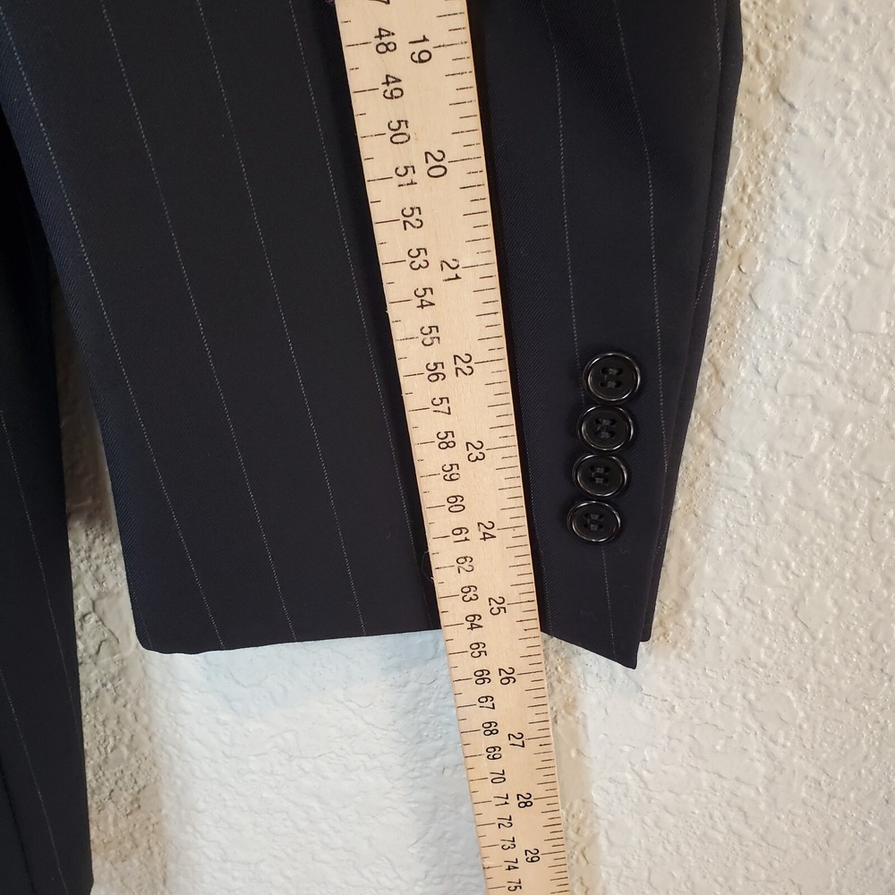 Hickey Freeman Suit Jacket Sport Coat 2 Button Blue PinStripe 46R 100% Wool EUC - Picture 9 of 16